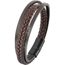 Bracciale Medico In Vera Pelle Intrecciata Nera Con Incisione – Chiusura Magnetica Acciaio - 3