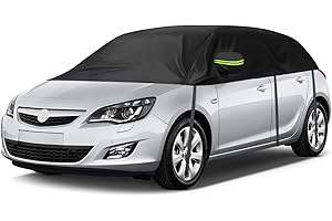 JINSENTGG Halbe Autoabdeckung Ersatz für Opel Astra Hatchback 2009-2024, Halbgarage Upgrade Verdickter Allwetter Halbabdeckung Reflektierende Autoabdeckung wasserdichte Schutzhülle UV Schutz Schneeschutz