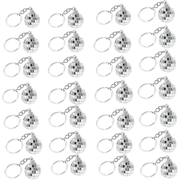 SAFIGLE Porte-Clés Boule Disco Miroir 2.56X1.18X1.18In Pendentif Compact Suspendu Ornement Sac À Dos Sac À Main Cadeau Anniversaire Fête
