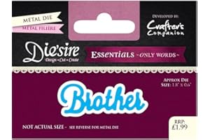 Crafter's Companion Diesire-Essentials Only Words-Brother, Metal, 6.3 x 9.7 x 0.1 cm