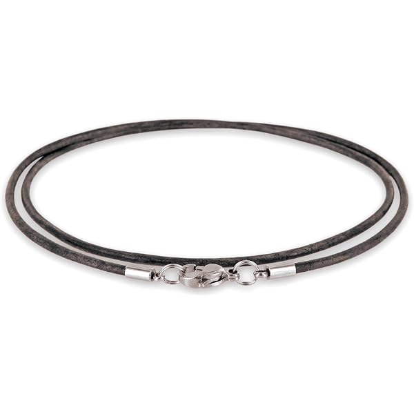 Flongo Leder-Edelstahl-Kette – 58 Cm, 3 Mm Breit, Für Damen & Herren
