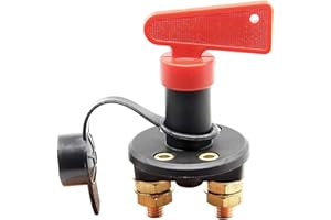 RKURCK 4 Holes Battery Disconnect Isolator Cut OFF Power Kill Switch for Marine Boat Car ATV Motor Winch With 1 Key