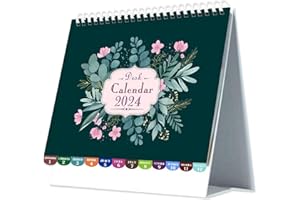 VALICAER Kalendarz biurkowy 2024, stojący kalendarz biurkowy z klapką od stycznia 2024 do grudnia 2024 r., miesiąc do obejrzenia mini kalendarza akademickiego, kalendarz miesięczny z podwójnym drutem, do domu,