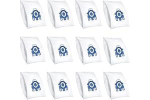 FENKABS ToKeeK 12 Stück Staubsaugerbeutel für Miele HyClean Classic C1 / Complete C2 / Complete C3 / S400i / S600 / S800 / S2000 / S5000 / S8000 Series Bodenstaubsauger, Große Kapazität Beutel Ersatzteile