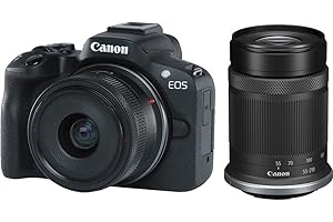Canon Digital Camera EOS R50 RF-S18-45mm is STM + RF-S55-210mm is STM Kit
