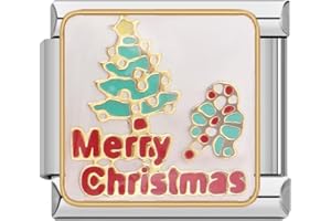 ITALIAN CHARMS Merry Christmas xmas Charm fit all classic 9mm Italian bracelet - UK stock