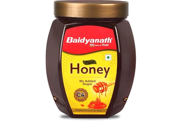 Baidyanath Pure Honey - 1KG C4 Approved - International Standard 100% Natural with No added Sugar Rich Source of Anti-Oxident & Natural Immunity Booster