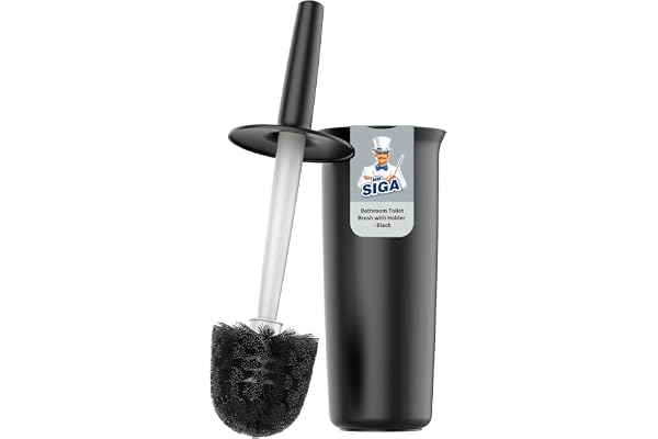 MR.SIGA Brosse Toilette Brosse WC de Cuvette Toilette et Support pour Salle de Bain - Noir