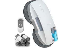 ‎FMART Fmart Fensterreiniger, fensterputzroboter mit Wasserstrahl, 3800pa Starke Saugkraft, mehrfacher Sicherheitsschutz, T9 Ferngesteuerter fensterroboter elektrisch, Tücher, weiß