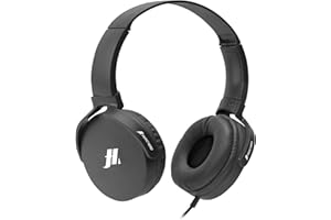 Music Hero Cuffie a Filo con Padiglioni Morbidi Rotanti, Cavo Jack 3.5 mm da 1.2 m, Microfono Integrato e Tasto per Risposta/Fine Chiamata, Nero