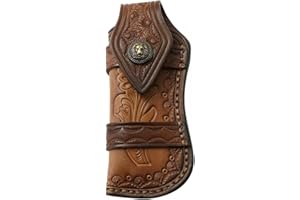 MIOYOOW Etui en Cuir 4"-5" pour Couteau Pliant - Gaine Vintage avec Boucle de Ceinture pour Camping, Chasse (sans Couteau)