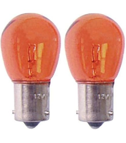 Ampoules LED BA15S Orange R5W - 2 Pièces - Pour Clignotants Scooters Motos - 12V
