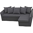 HomeTown Market Heavy Cotton Holmsund Sleeper Sectional Sofa Replacement Cover Made for IKEA Holmsund Sofa Bed Corner Couch Slipcover Only! (Cotton Dark Gray)