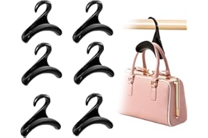 XoeLLe Purse Hanger for Closet, 6Pcs Handbag Hanger Hooks Closet Handbag Coat Rack Organizer Hanger Purse Hooks for Hanging Bags, Purses, Handbags, Belts, Scarves, Hats,Clothes,Pans and Pots
