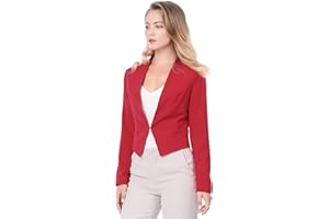 Allegra K Chaqueta Corta Casual De Negocios De Oficina De Trabajo Sin Cuello para Mujer