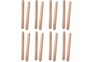 Faderr 8Pairs Classical Wood Claves, Instrument Rhythm Sticks, Musical Wooden Toys, Natural Hardwood Percussion Rhythm Sticks Children Musical Toy Gift