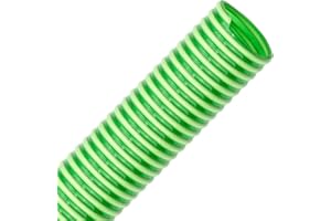 VALEKNA FLEXTUBE GR Ø 38mm (1 1/2") Longueur 20m Tuyau spirale en PVC comme tuyau d'aspiration et de refoulement, poids moyen, flexible, vert, transparent