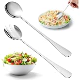 Fzyisw Salad Cutlery Set of 2 Stainless Steel Salad Servers 11 Inch Salad Serving Spoons Large Forks Stainless Steel Salad Fo