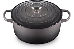 Le Creuset Signature Enamelled Cast Iron Round Casserole Dish With Lid, 24 cm, 4.2 Litres, Flint, 21177244442430