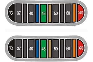 POMUROM Thermometer Sticker for Coffee Milk Jug, Stick Thermometer Strip 0?-70?, Color Changing Temperature Tag, Adhesive Thermometer Strip, Stainless Steel Cup Kettle Water Temperature Tester for Home