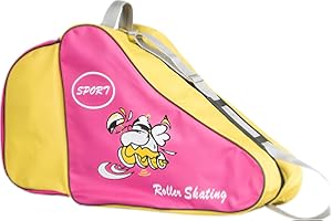 BRTNUP Bolsa de patinaje para niños, bolsa de patinaje sobre hielo unisex con correa ajustable para el hombro, bolsa triangular para zapatos, bolsa de transporte para patines en línea y casco, bolsa de