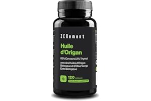 Huile d’Origan, Standardisée à 80 % de Carvacrol et 2 % de Thymol – Avec Huile d’Olive Vierge Extra Biologique pour une Meilleure Absorption – 120 Capsules – Zenement