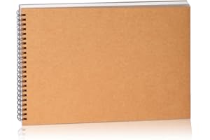 Mamowla Album da Disegno A5 Sketchbook, Rilegatura a Spirale Blocco con Durevole Pannello Rigido, 160 GSM Album con Acido Libero Carta da Disegno 60 Pagine