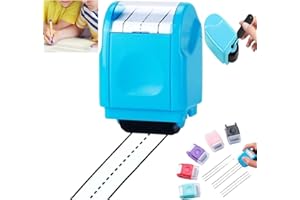 EHOTER Race Track Stamp Roller Car Track Stamp Roller Handwriting Lines Stamp Roller Writing Lines Stamp Roller Dashed Handwriting Lines Practice Roller Stamp Line Road Stamp Roller for Kids (Blue)