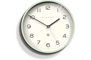 NEWGATE® Echo Number Three | Nowoczesny zegar ścienny z minimalistyczną tarczą graficzną i nowoczesną prostą obudową. (Neo Mint)