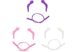 EnzoDate 3 Sets Pack Lunettes enfants Cordons en silicone et ponts de suspension, lunettes pour enfants Serrures à oreilles avec bande de bande Récepteur