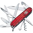Victorinox Huntsman Swiss Army Knife, Medium, Multi Tool, Camping Knife, 15 Functions, Large Blade, Bottle Opener, Silver Transp.