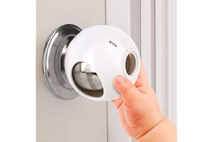 GRENFU Door Knob Safety Cover for Kids (4 Pack) New Shape & Structure Design Child Door Knob Covers Prevent Children from Opening Doors Baby Safety Door Knob Locks Fit Most Knobs