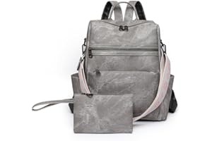 Puwuzixi Frauen Rucksack Wasserdicht Anti-Diebstahl Leichtgewicht PU Mode Reisen Mehrzweck Cabrio Geldbörse Umhängetasche Handtasche Rucksack