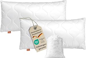 sleepling Kopfkissen 40x80 cm 2er Set , Allergiker Kissen, Komfort 100 | langes Schlafkissen 40 x 80, Bettkissen, Polste