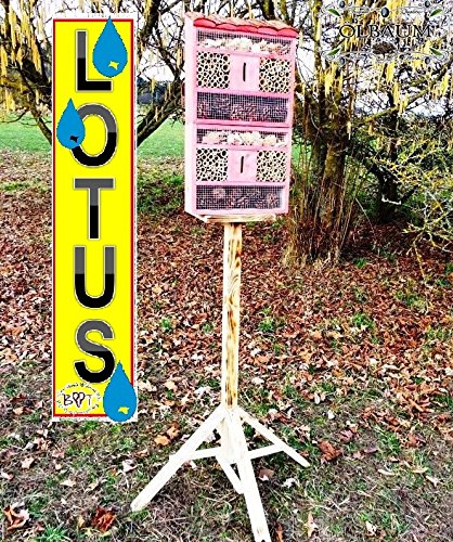 insektenhotel MIT STÄNDER, mit Naturdach, mit Spezialoberflächenbeschichtung „LOTUS“, FDV-HOLO-MS in hellrot PINK, ROSA Schmetterlingskasten Schmetterlinge Schaukasten als Ergänzung zum Meisen nistkästen Meisenkasten oder zum Vogelhaus Vogelfutterhaus Futterstation für Vögel Insektenhäuschen – insektenhotels - 3
