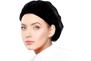 Ymapinc Black Elastic Chef Hair Nets for Women, 6pcs Reusable Hairnets for Foodservice, Hair Net Cover for Food Service Workers Unisex Adjustable Breathable Cooking Chef Caps Kitchen