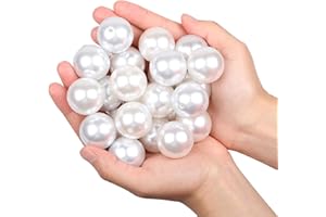 YIXUAN LLC Élégant Perle Bijoux 15 Pièces 30mm Plastique Perle de Decoration/les DIY Bijoux Colliers/Decoration Mariage/Fête d'anniversaire Décoration Vase Maison (Blanc 30mm)