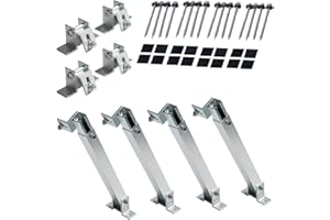 ELECTRONICX Uchwyt do modułu solarnego do płaskiego dachu, dachu, ściany, łodzi, przyczepy kempingowej, kątowego aluminiowego wspornika do PV, modułu solarnego (aluminiowo-srebrne, zestaw 2 szt. 15°-30°)