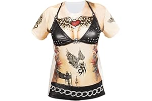 W WIDMANN MILANO Party Fashion – Camiseta Rocker/Biker para mujer, fiesta temática, Carnaval