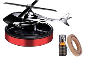 ESSECMBS Car Air Freshener Solar Energy Rotating Helicopter Aroma Diffuser Long Lasting Fragrance Perfume Cars Interior Decoration (4.5inch, A-Red)