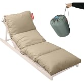 XPERMATE Pofuduk Şezlong Minderi 60x180x12Cm Su İtici,Katlanır,UV G&uuml;neş Dayanımı, Fermuar (Bej)