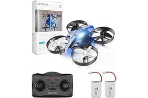 ATOYX Jouets d'intérieur Drone Enfant Hélicoptère Télécommandé Quadcopter avec Mode sans Tête Avion Mini avec Télécommande Jouet Cadeau pour Enfant et Débutant - Bleu AT-66