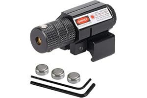 KinZon Mirino Laser Rosso Tattico con Montaggio su Rail Picatinny 20mm, per Fucili da Caccia, Carabine, Pistole e Armi Corte, Airsoft. 2 Design a Scelta