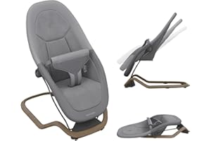 Maxi-Cosi Dove, Baby Bouncer, 0-3 Years, 0-15 kg, Lightweight Baby Bouncer, Foldable, Portable, Natural Bouncing, 3 Recline Positions, Eco Care 100% Recycled Fabrics, Elegance Graphite