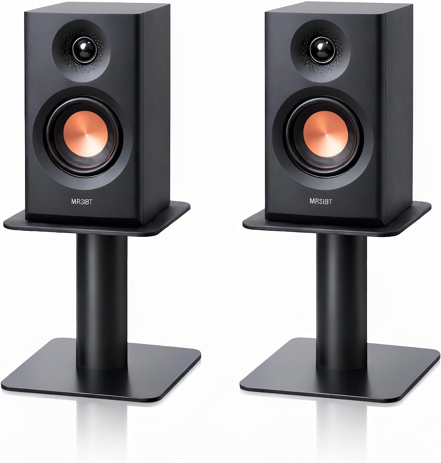 4-6.5 Inch Desktop Speaker Stands with Cable Management, 20kg Heavy Duty Steel Desk Speaker Stand for Bookshelf Speakers & Studio Monitors, Stable Desktop Speaker Stand Pair, Cleaner Desk Audio Setup