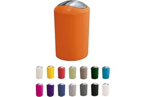 KW "Gleam 5Ltr Swing Bin - Compact Bathroom/Kitchen/Waste Bin (Orange)