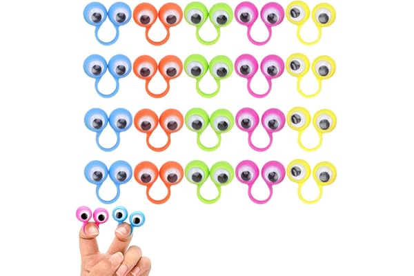 Marionnettes à Doigt,Oeil Doigt Marionnette,Bagues Marionnettes,Marionnettes à Doigt des Yeux,Jouet éducatif Doigt,Bagues Marionnettes,Bagues Marionnettes,Jouet éducatif Doigt,5 Couleurs,30pcs