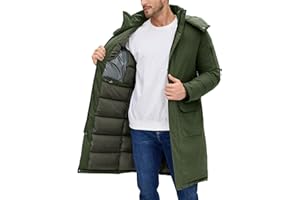 TOMEEK Chaqueta Hombre Invierno Abrigo Largo Hombre Cálido Acolchada con Capucha Cremallera Parka Casual Chaquetas Cazadora Viento Abrigos Coat Chaquetón con Bolsillos