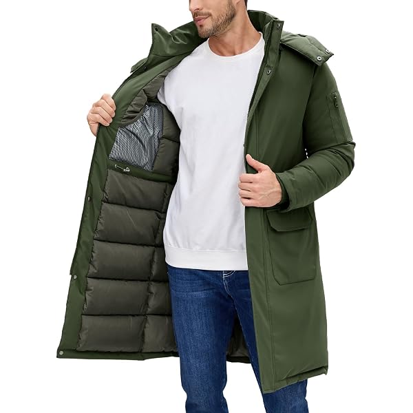 Veste Homme Hiver Épaissie Imperméable – Coupe-Vent, Capuche Fourrure, Manteau Long Chaud Doublure Laine, Anti-Neige
