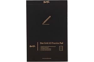 Yop & Tom A5 Dot Grid Journal Practice Pad - 100 Tear-Off Sheets - With Official Dotted Pages - Includes Grid Guide